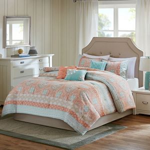 Madison Park Rosie Coral 7-piece Comforter Set