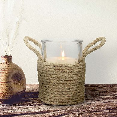 Stonebriar Collection Tall Rope Wrapped Pillar Candle Holder