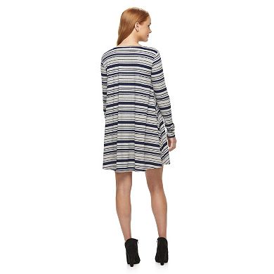 Juniors' Love, Fire Striped Swing Dress