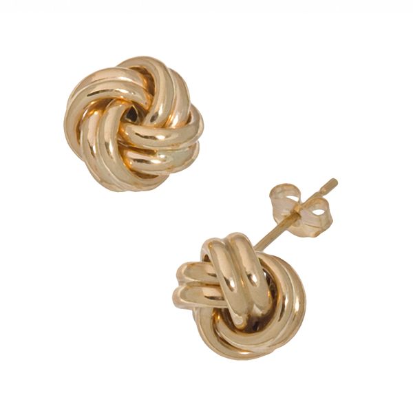 18k Gold Love Knot Stud Earrings