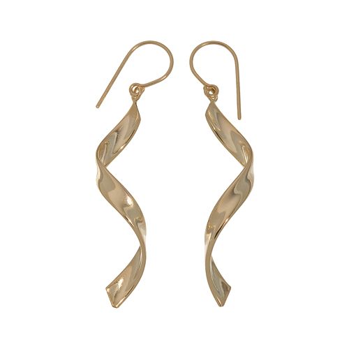 18k Gold Twist Drop Earrings