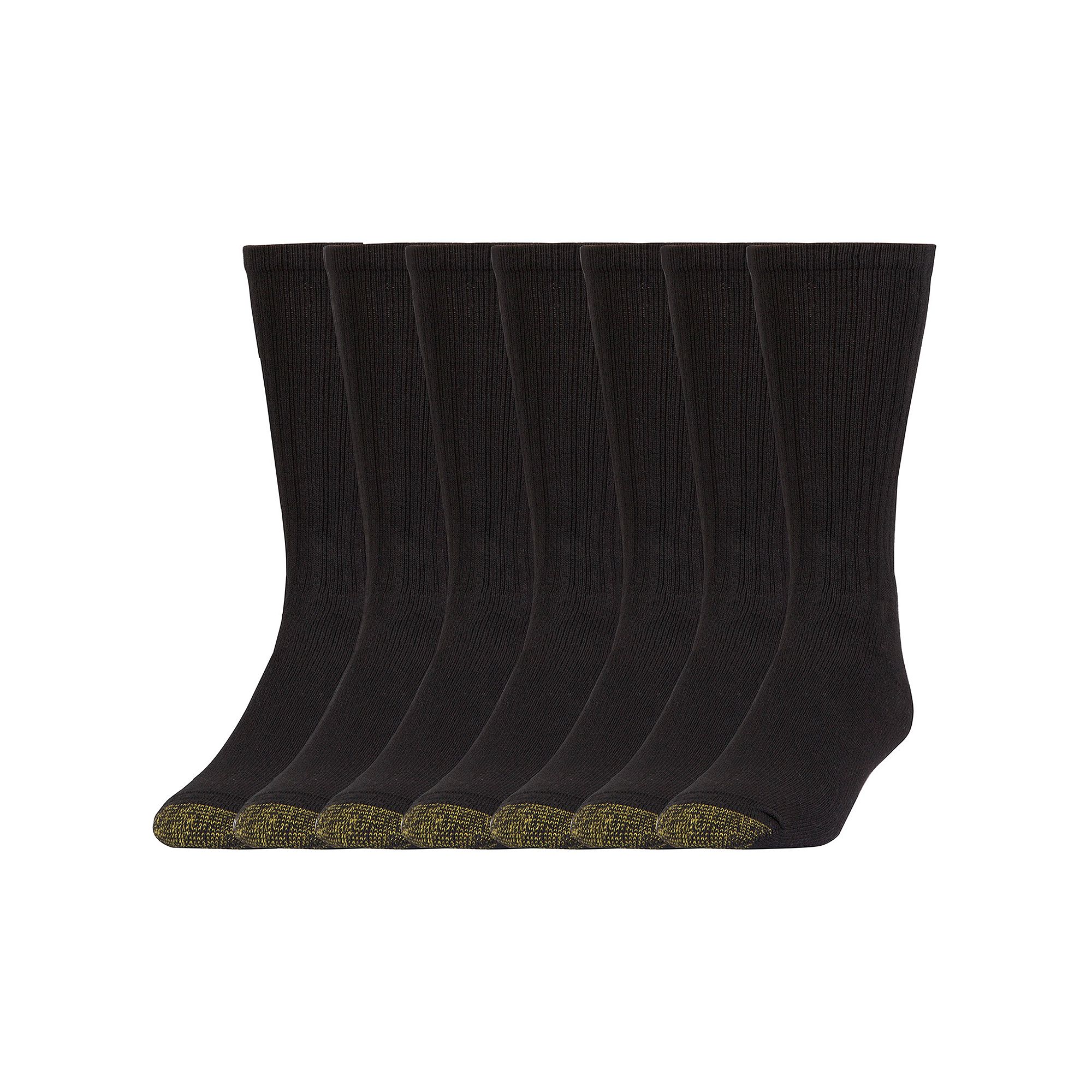 Mens GOLDTOE® 6-Pack Harrington Crew Socks, Size: 6-12, Black