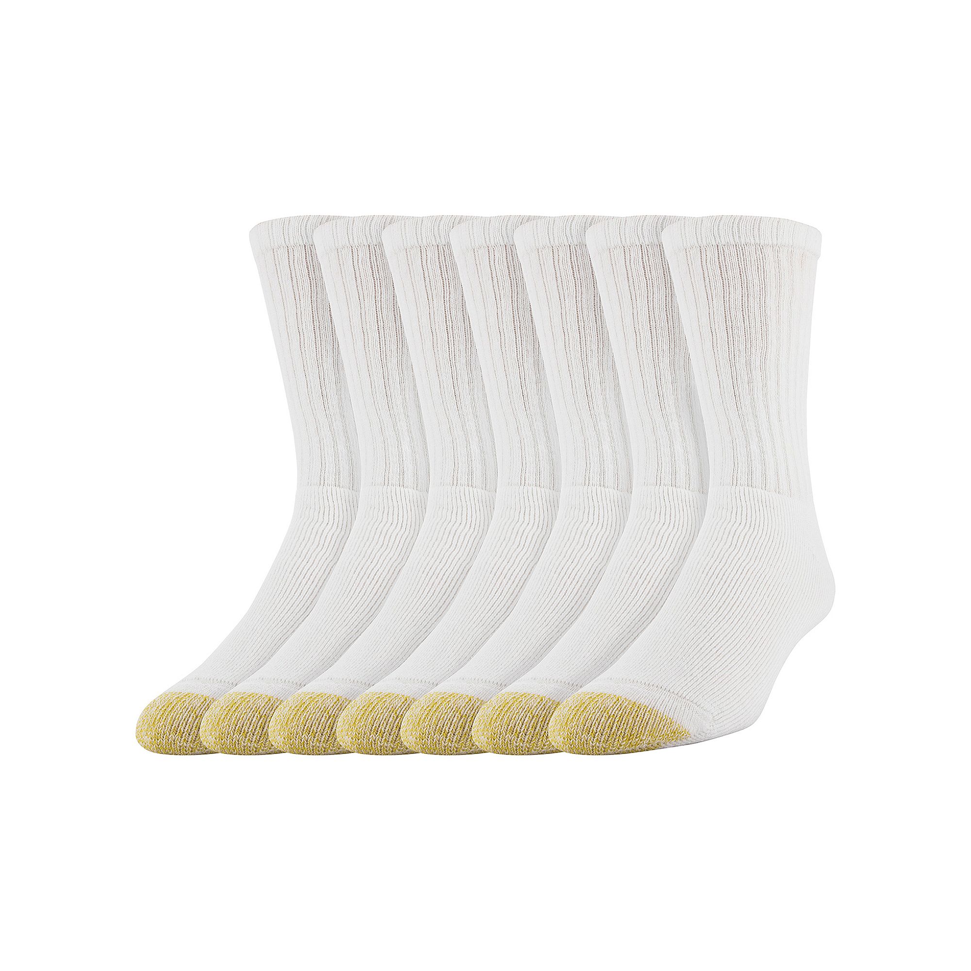 Mens GOLDTOE® 6-Pack Harrington Crew Socks, Size: 6-12, White