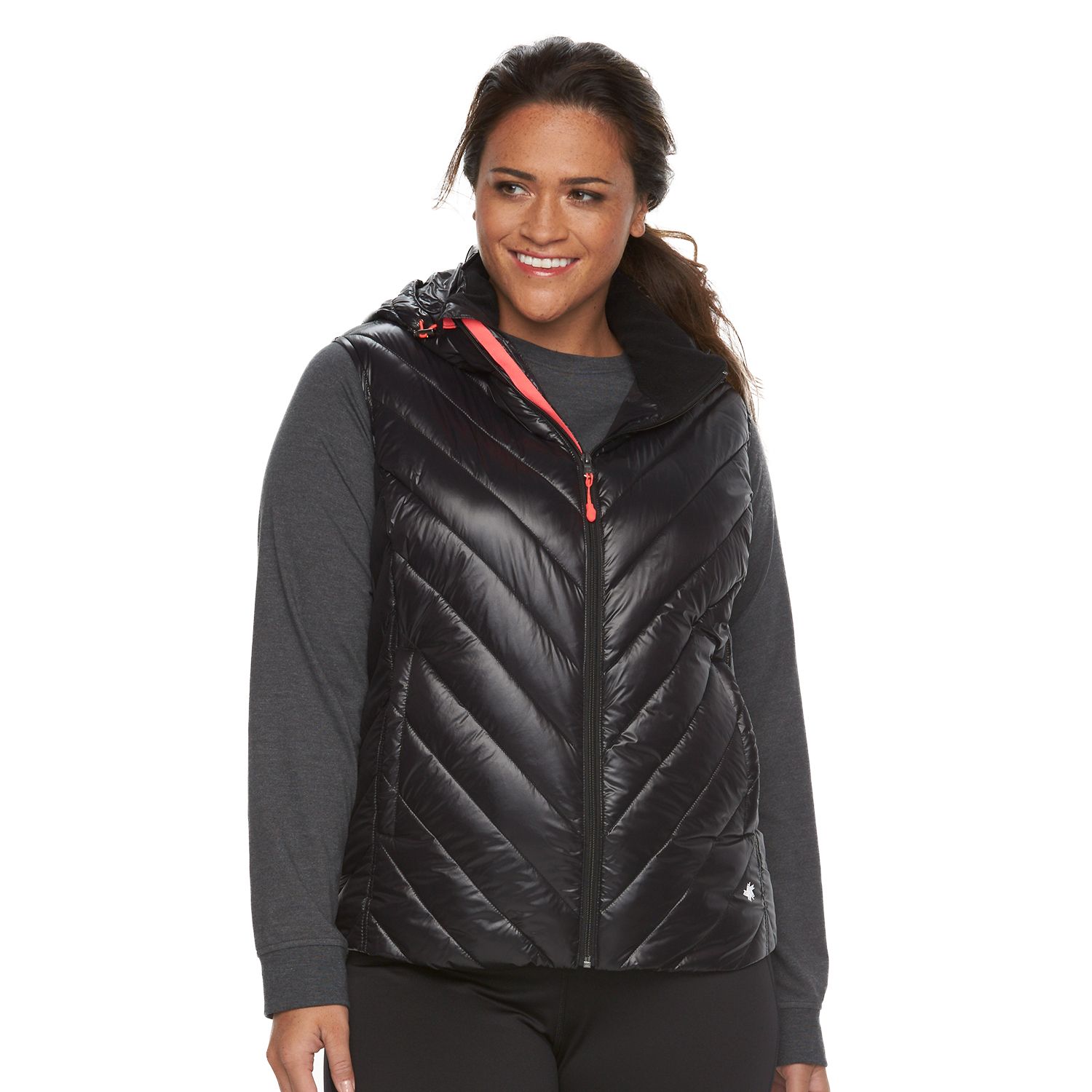 plus size hooded puffer vest