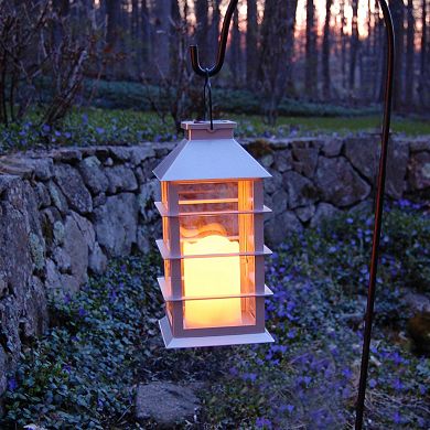 LumaBase Silver Solar Lantern & LED Candle