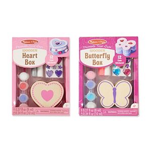Melissa & Doug Decorate-Your-Own Heart Box & Butterfly Box Bundle