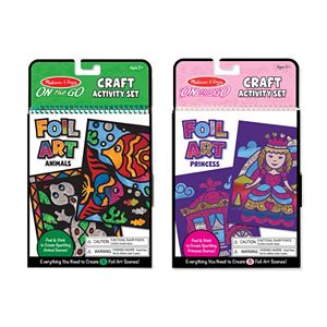 Melissa & Doug Princess & Animals On-the-Go Crafts Foil Art Bundle