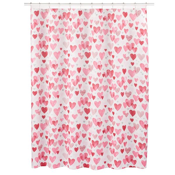 Hearts Shower Curtain, Valentine Shower Curtain