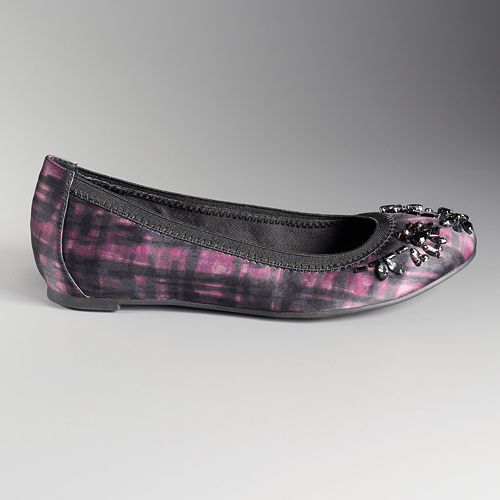 Simply Vera Vera Wang Women's Floral Beaded Ballet Flats