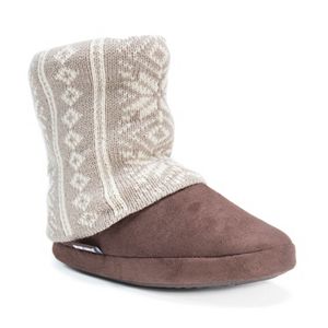 MUK LUKS Women's Knit Leg Warmer Bootie Slippers