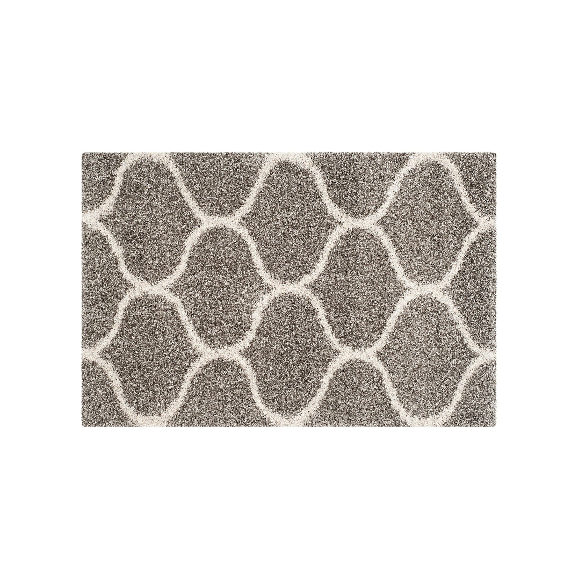 Safavieh Hudson Quatrefoil Shag Rug, Gray Ivory