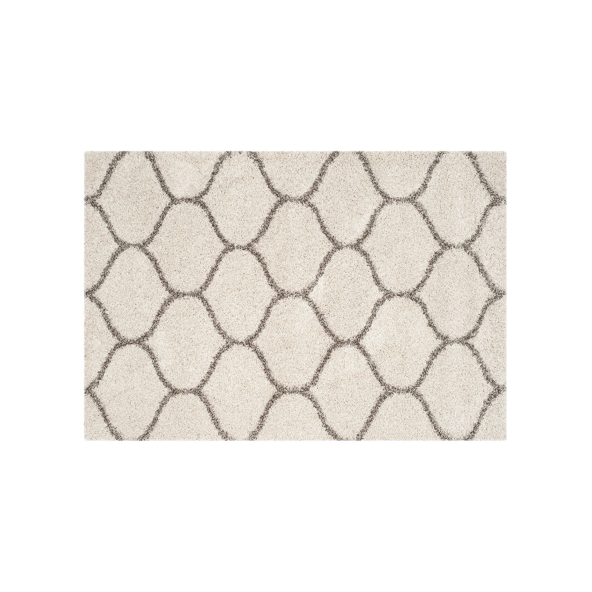 Safavieh Hudson Quatrefoil Shag Rug, Ivory Gray