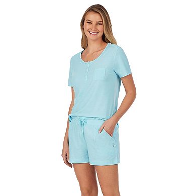 Women's Cuddl Duds Pajamas: Essential Sleep Tee & Boxers Set