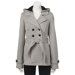 Juniors' Sebby Belted Fleece Trench Coat