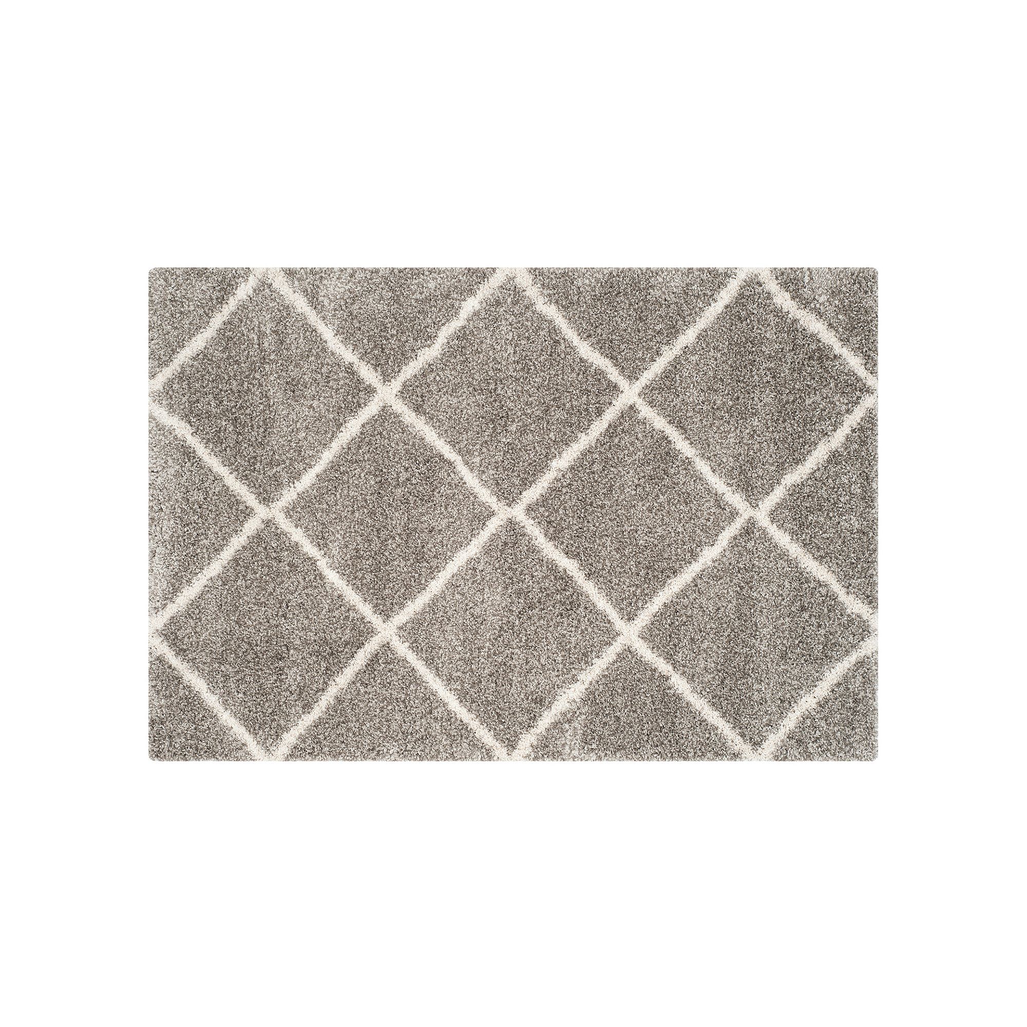 Safavieh Bella Lattice Shag Rug, Gray Ivory