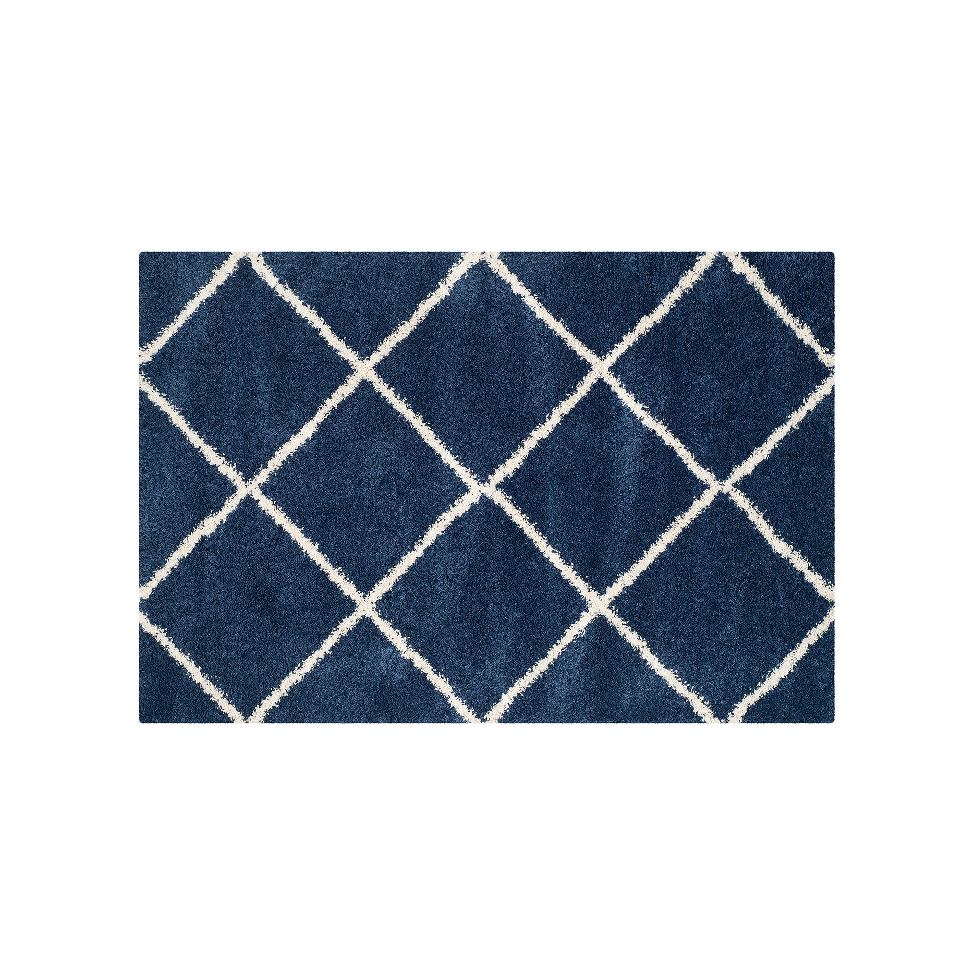 Safavieh Bella Lattice Shag Rug, Navy Ivory