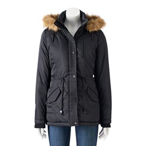 Juniors' Sebby Hooded Faux-Fur Parka Puffer Jacket
