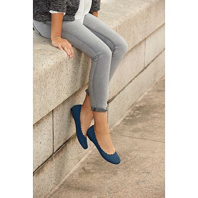 LC Lauren Conrad Women's Scalloped Ballet Flats