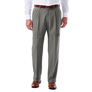 Men's Haggar eCLo Glen Plaid Classic-Fit Pleated Dress Pants
