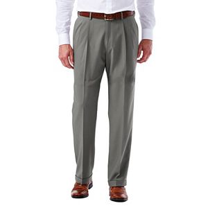 Big & Tall Haggar eCLo Glen Plaid Classic-Fit Pleated Dress Pants