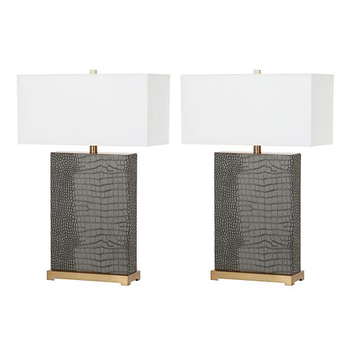 Safavieh Joyce Faux Alligator Table Lamp 2piece Set