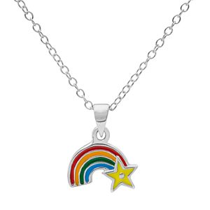 Hallmark Kids' Sterling Silver Rainbow Pendant Necklace