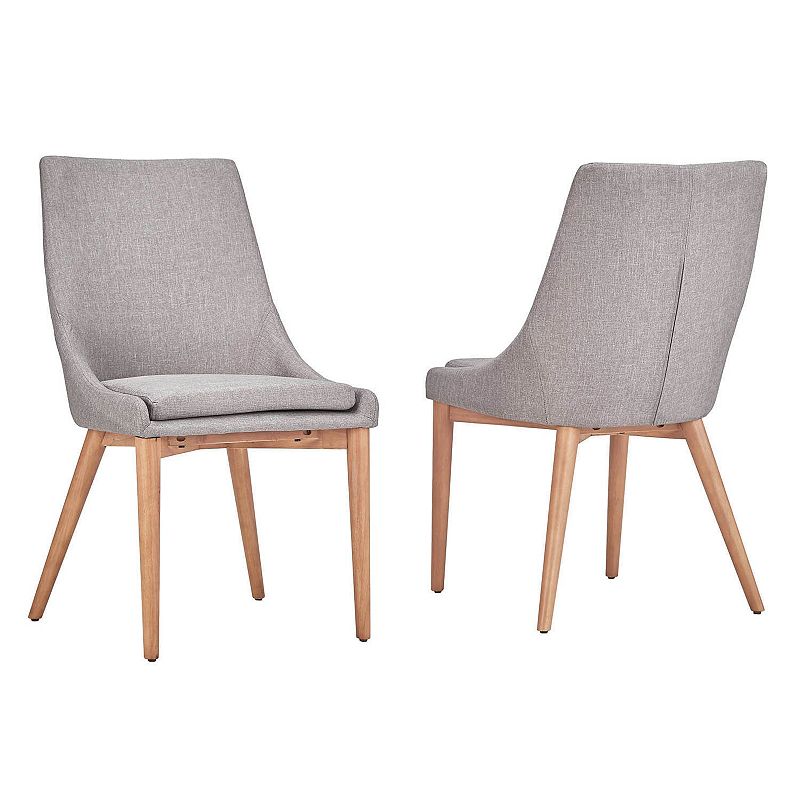 HomeVance Allegra Midcentury Dining Chair 2-piece Set, Grey