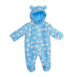 Baby Boy Wippette Polar Bear Hooded Fleece Pram