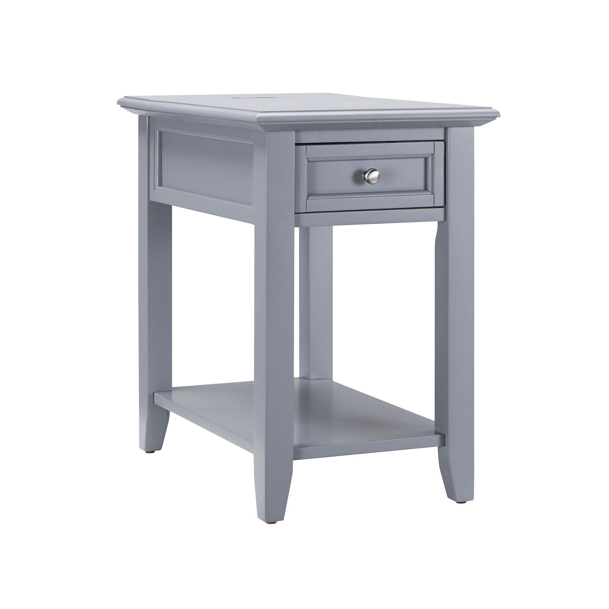 HomeVance Otero Charging End Table, Gray