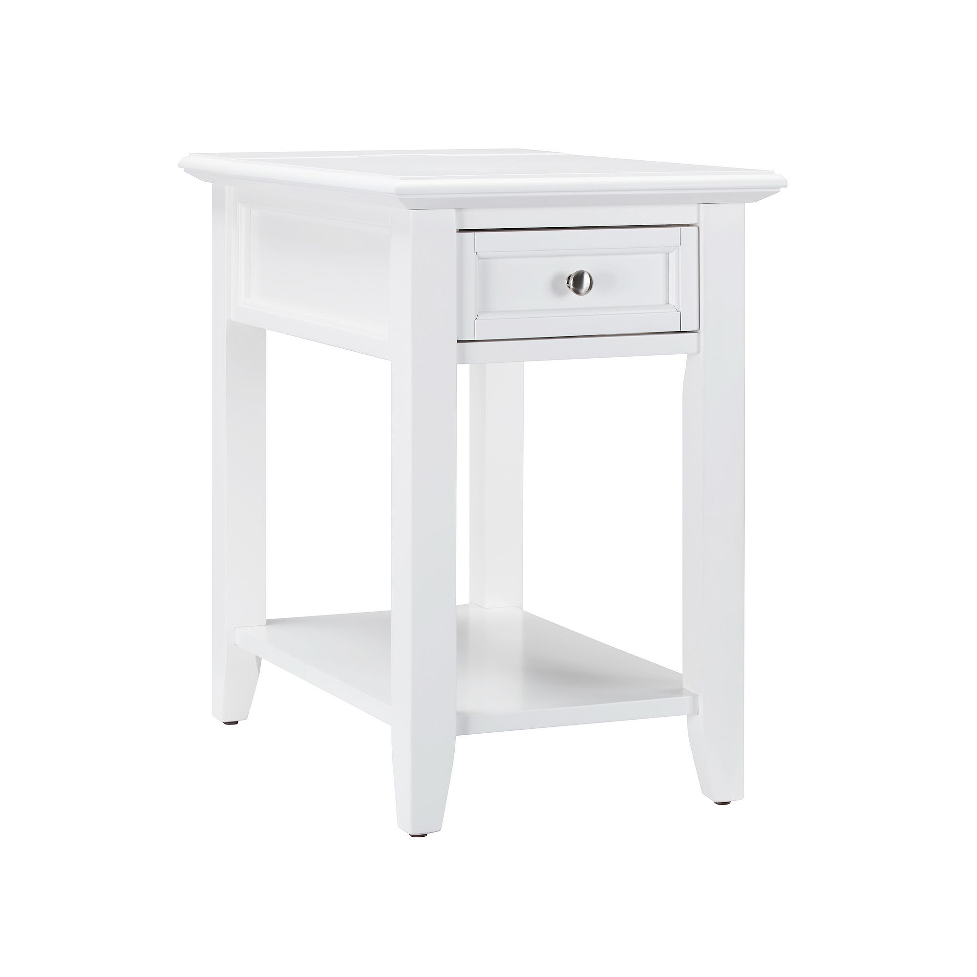 HomeVance Otero Charging End Table, White