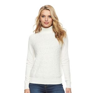 Women's Juicy Couture Textured Wool-Blend Turtleneck Sweater