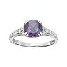 Sterling Silver Lab-Created Alexandrite & White Sapphire Ring