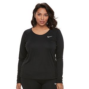Plus Size Nike Miler Dri-FIT Long Sleeve Top