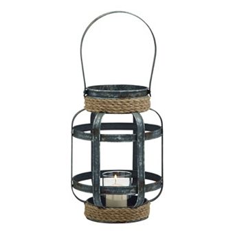 Rustic Reflections Banded Candle Holder Lantern