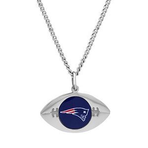 Sterling Silver New England Patriots Team Logo Football Pendant