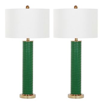 Safavieh Ollie Faux Alligator Table Lamp 2 pc Set