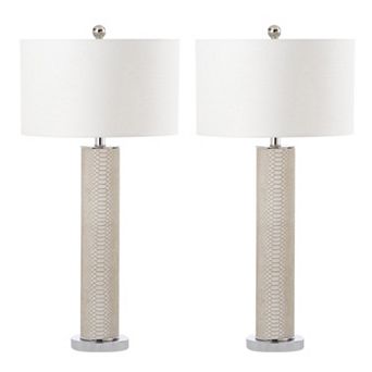 Safavieh Ollie Faux Snakeskin Table Lamp 2 pc Set