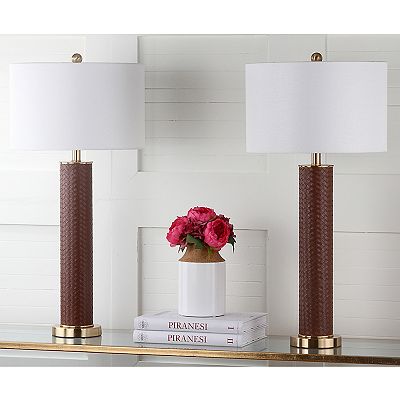 Faux leather fashion table lamp