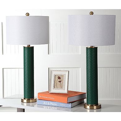 Safavieh Ollie Faux Leather Table Lamp 2-piece Set