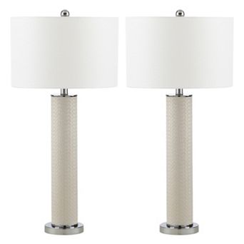 Safavieh Ollie Faux Leather Table Lamp 2 pc Set