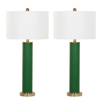 Safavieh Ollie Faux Leather Table Lamp 2 pc Set