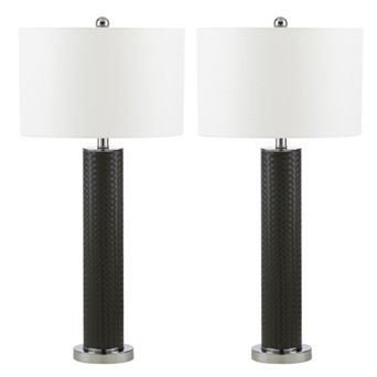Safavieh Ollie Faux Leather Table Lamp 2 pc Set