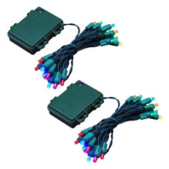 LumaBase Battery-Operated Mini String Lights 2 pc Set