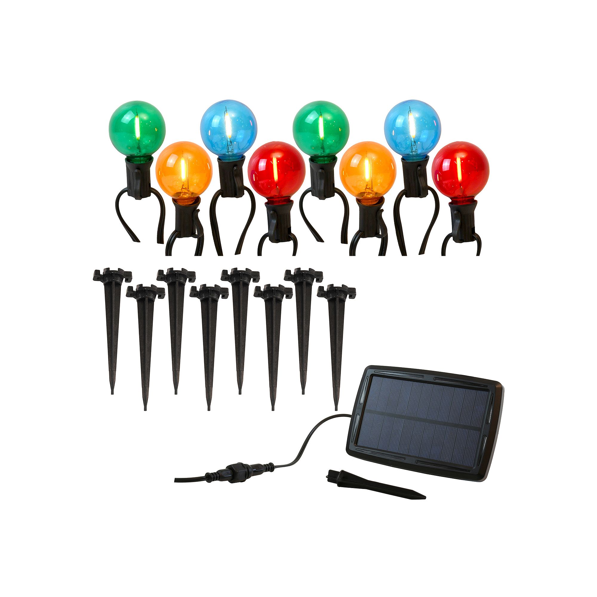 LumaBase Color-Changing Solar Lights 8-piece Set, Multicolor