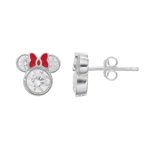 Disney's Minnie Mouse  Kids' Cubic Zirconia Stud Earrings