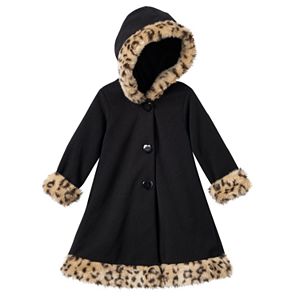 Baby Girl Sophie Rose Hooded Faux-Fur Fleece Coat