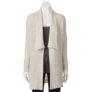 Juniors' Candie's® Sequin Chunky Open-Work Cardigan