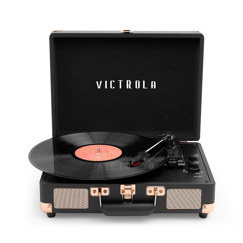 Victrola Journey Bluetooth Suitcase Record Player with 3-speed Turntable, Grey