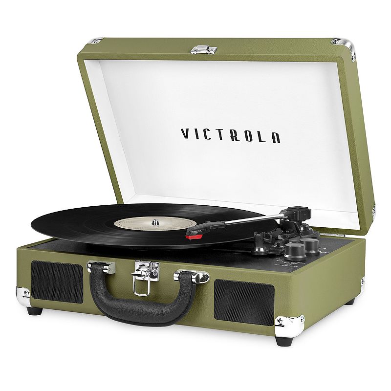 Victrola Journey Bluetooth Suitcase Record Player with 3-speed Turntable, Green