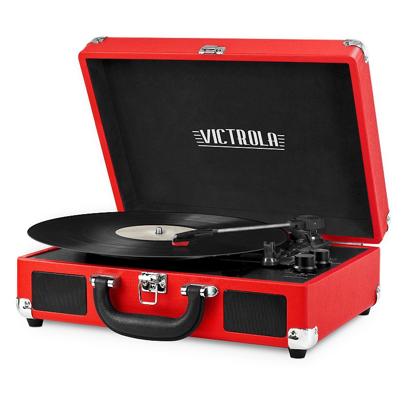 Victrola Journey Bluetooth Suitcase Record Player with 3-speed Turntable, Red